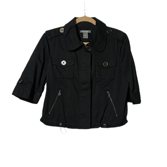 Ann Taylor Rain Jacket Cropped Black Size 6 - Picture 1 of 5